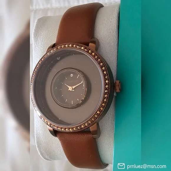 Origami Owl Chocolate Signature Locket Watch w/Swarovski Crystals What main image 4